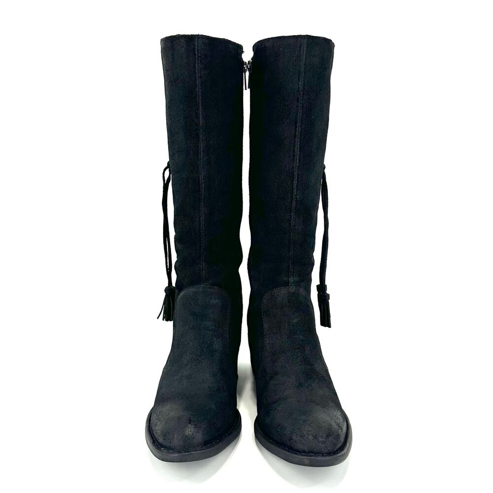 Born Women Mid-Calf Riding/Western Boot Size 9M Black Leather Knee-High Bootie - Picture 3 of 13